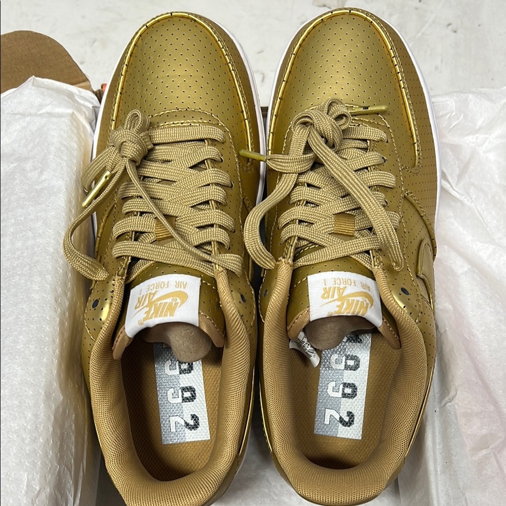 Nike Gold Perforated Sneakers (orange shoebox damaged)